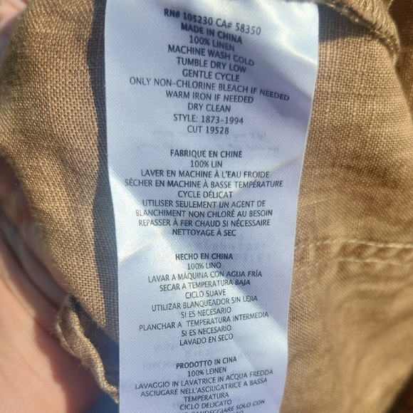 Current/Elliot Aviation Cargo Cropped Linen Pants with Zipper Details Size 2 Med - Picture 7 of 8